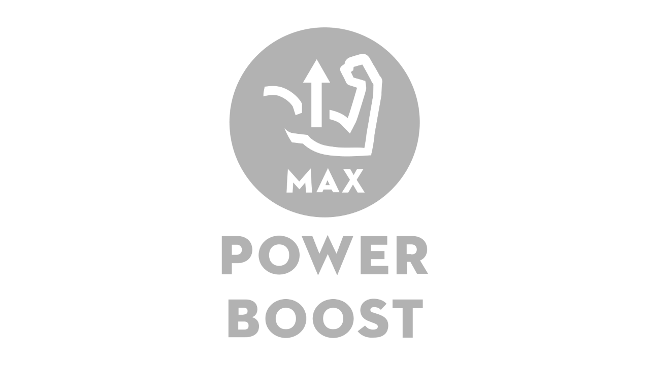 Икона с наклонена горна част на ръката и стрелка, сочеща нагоре, под нея „Max“ и „Power Boost“ 