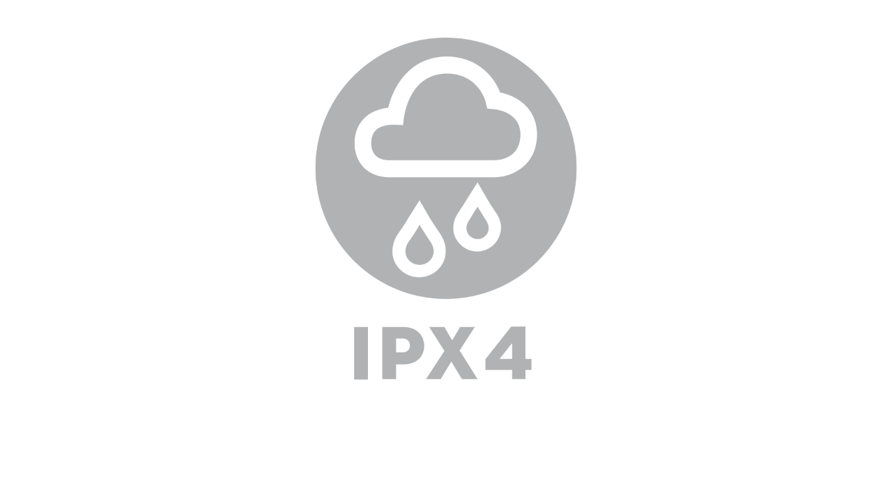 Икона с дъждовен облак, под него „IPX4“